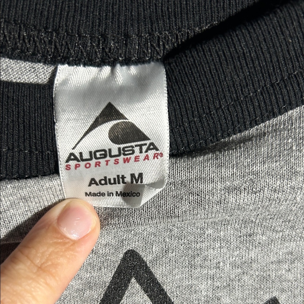 Augusta Sportswear Black and Gray Graphic Raglan Tee - Picture 2 of 4